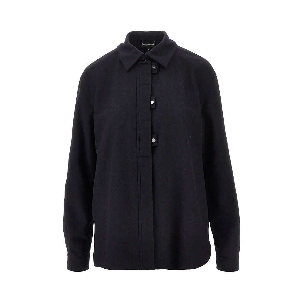 Wool-blend cloth shirt