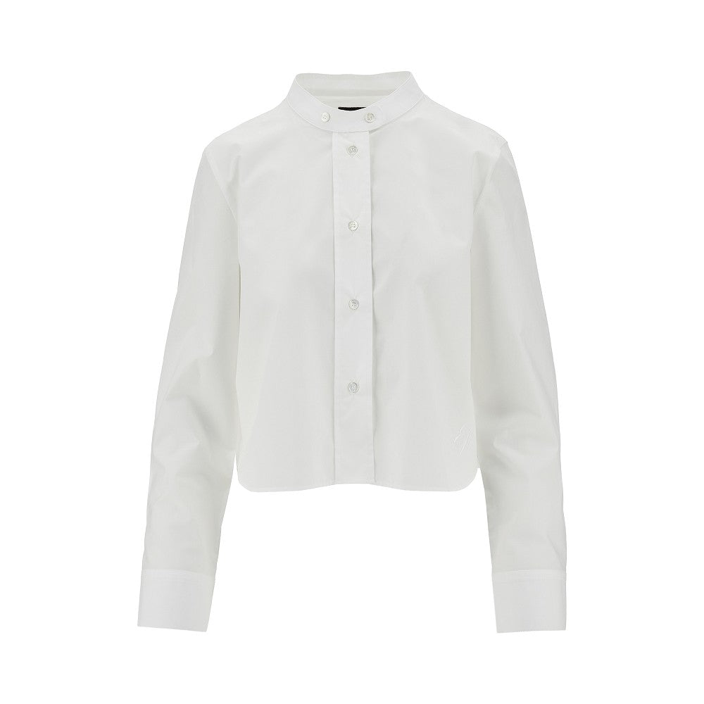 Camicia in popeline con colletto alla coreana