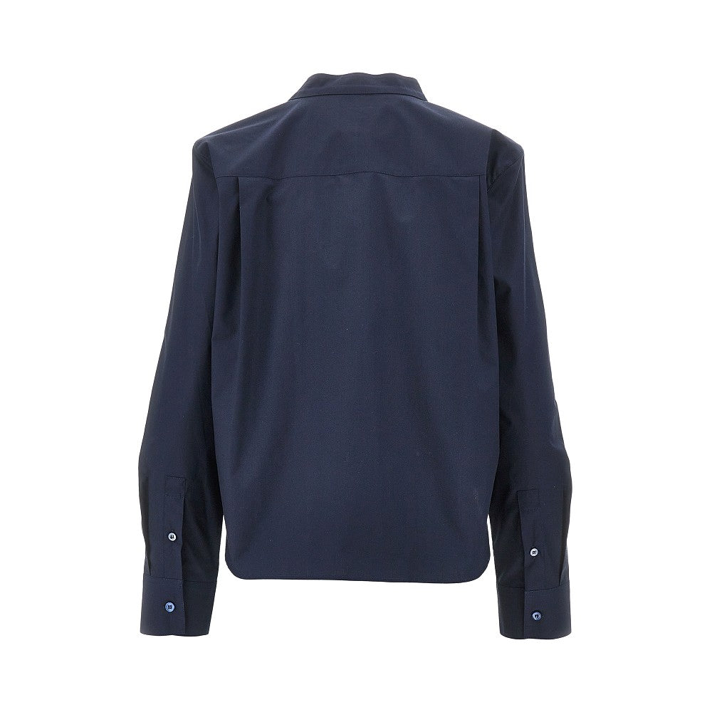 Mandarin collar poplin shirt
