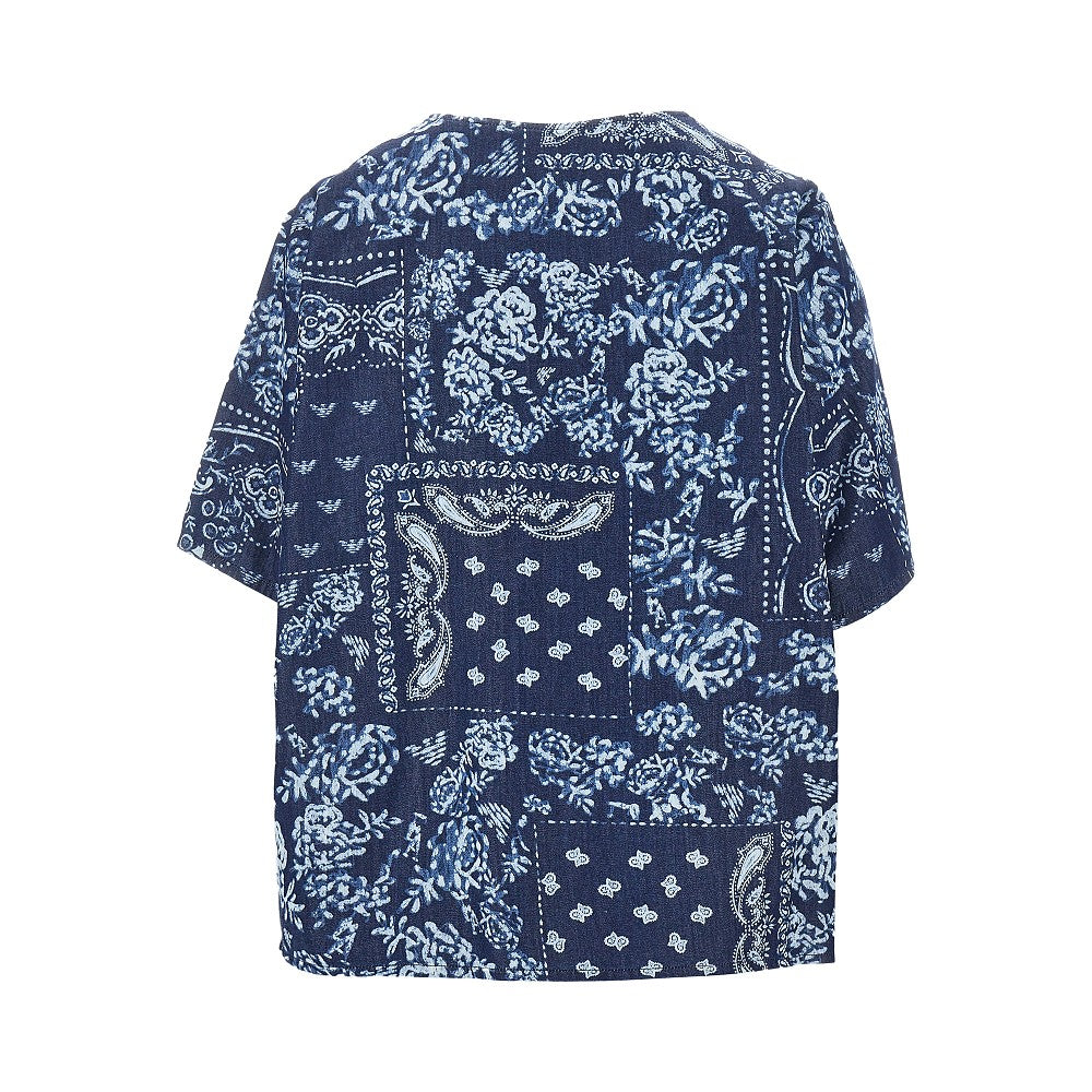 Blusa in chambray stampa Bandana