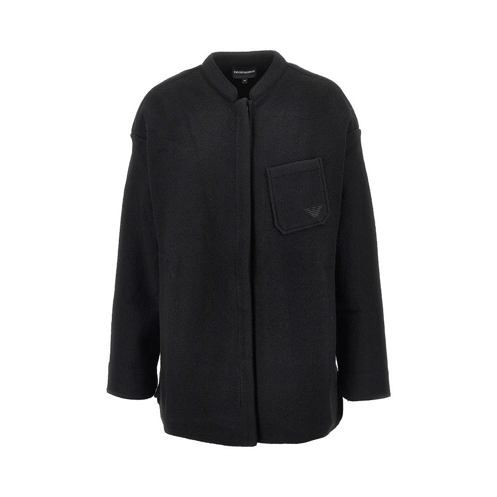 Boiled wool oversized overshirt