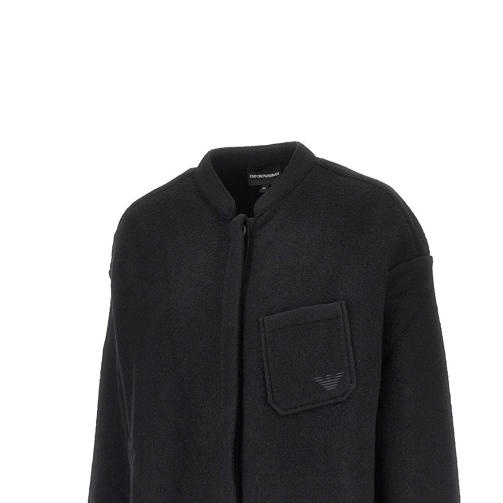 Boiled wool oversized overshirt
