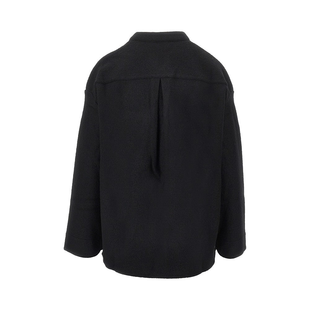Boiled wool oversized overshirt