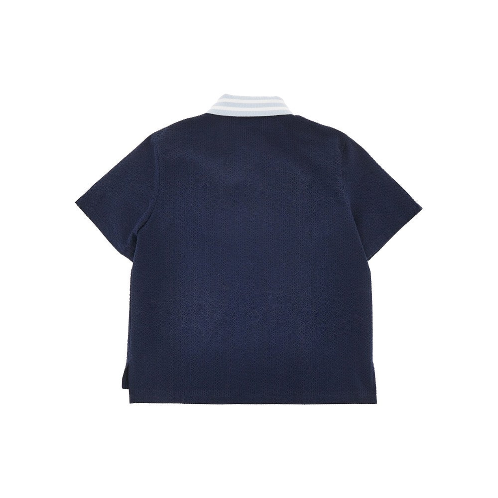 Camicia in seersucker di cotone con logo