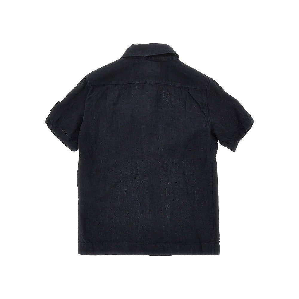 Linen shirt with logo badge
