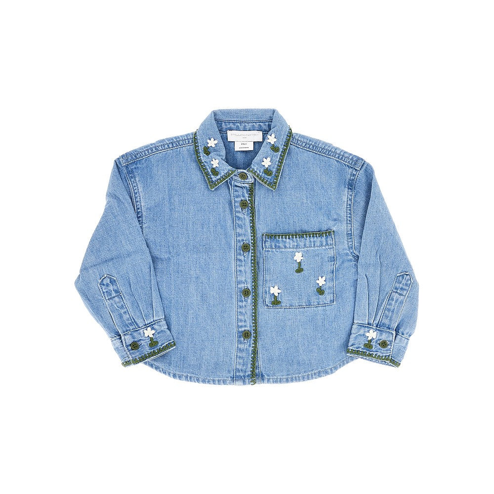 Camicia in denim ricamata