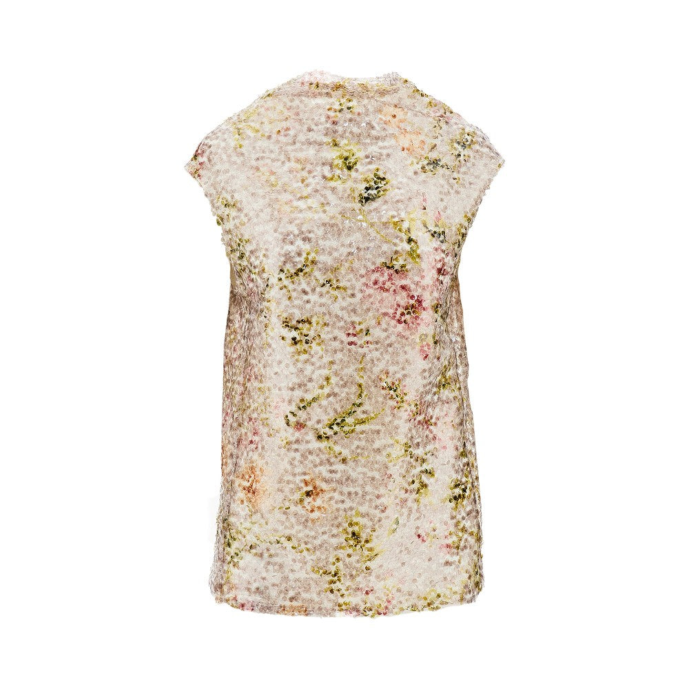 Top con paillettes floreale