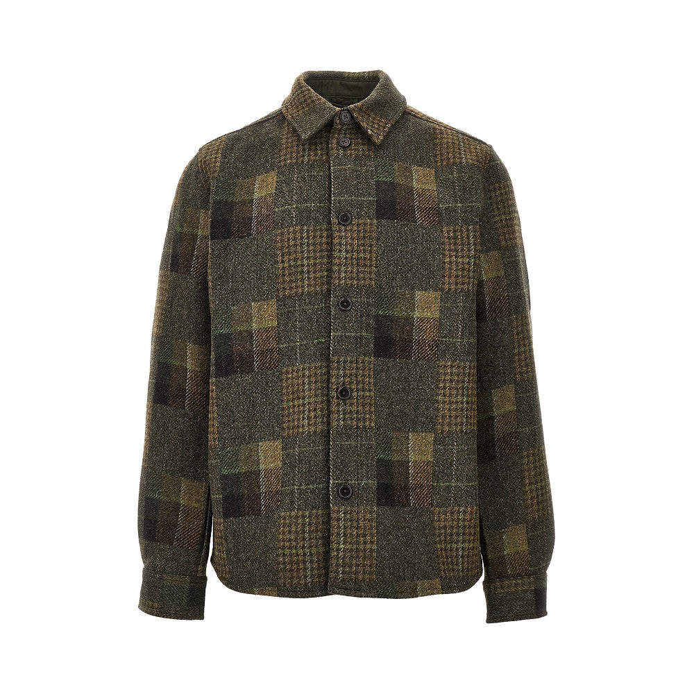 'Kody' patchwork wool overshirt