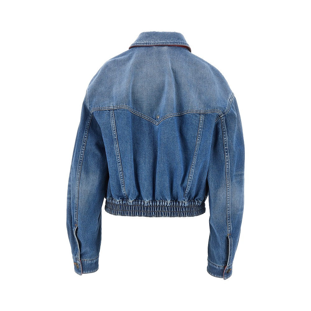 Blouson in denim con dettaglio Medusa