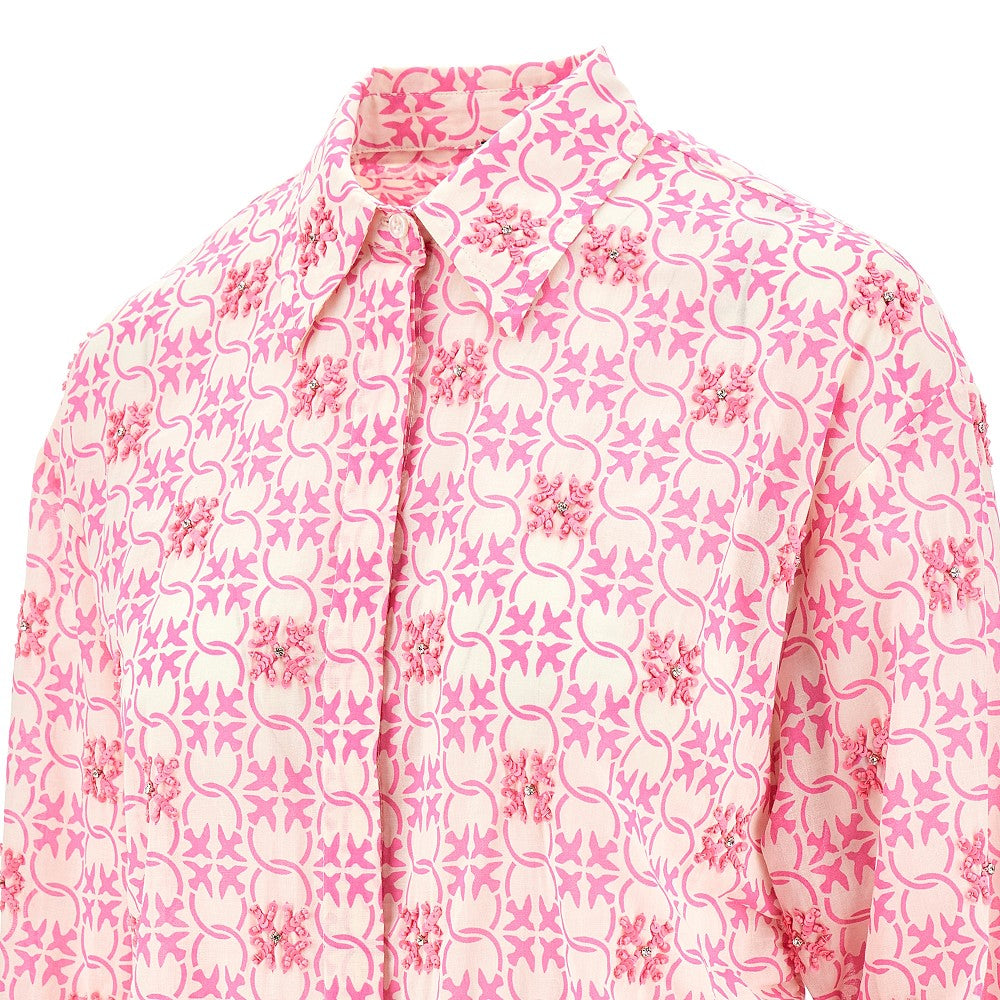 Camicia in mussola stampa monogram