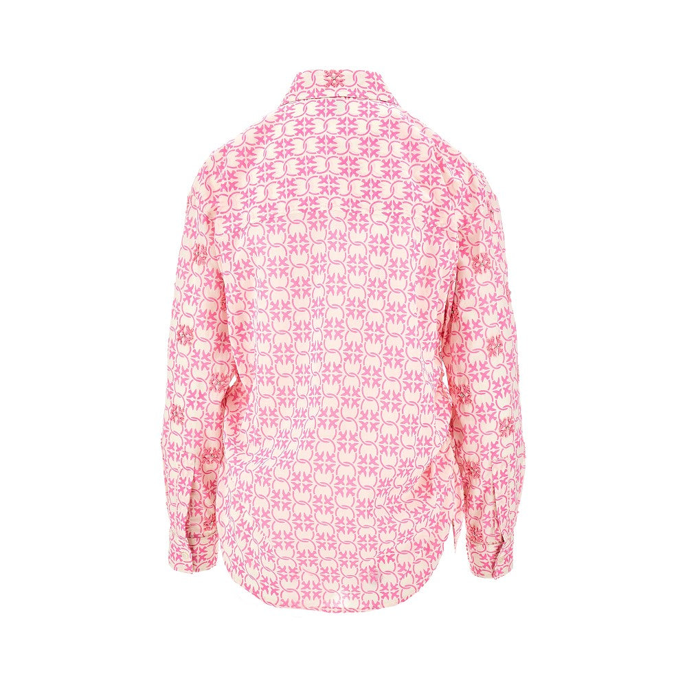 Camicia in mussola stampa monogram