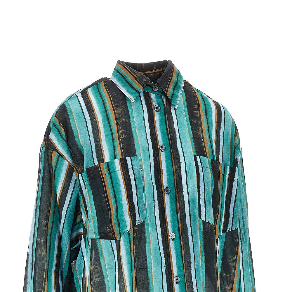 Camicia in mussola con stampa a righe
