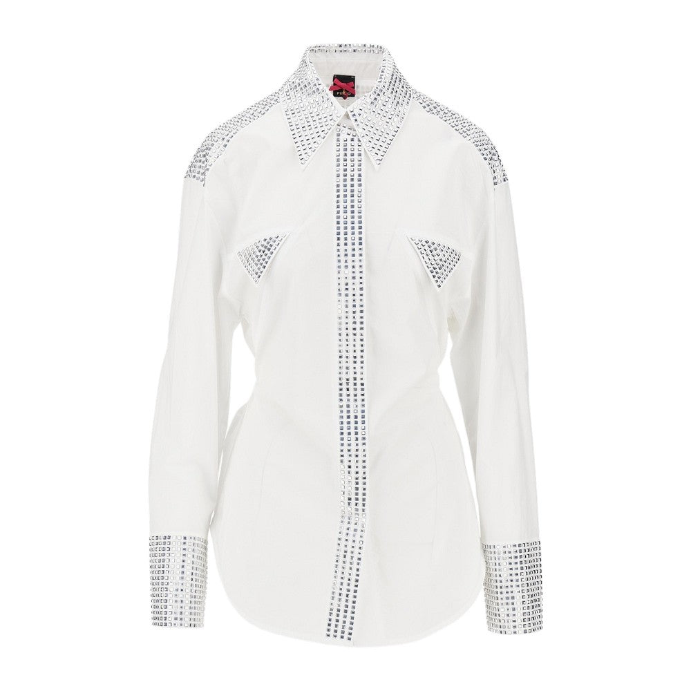 Camicia in popeline con strass