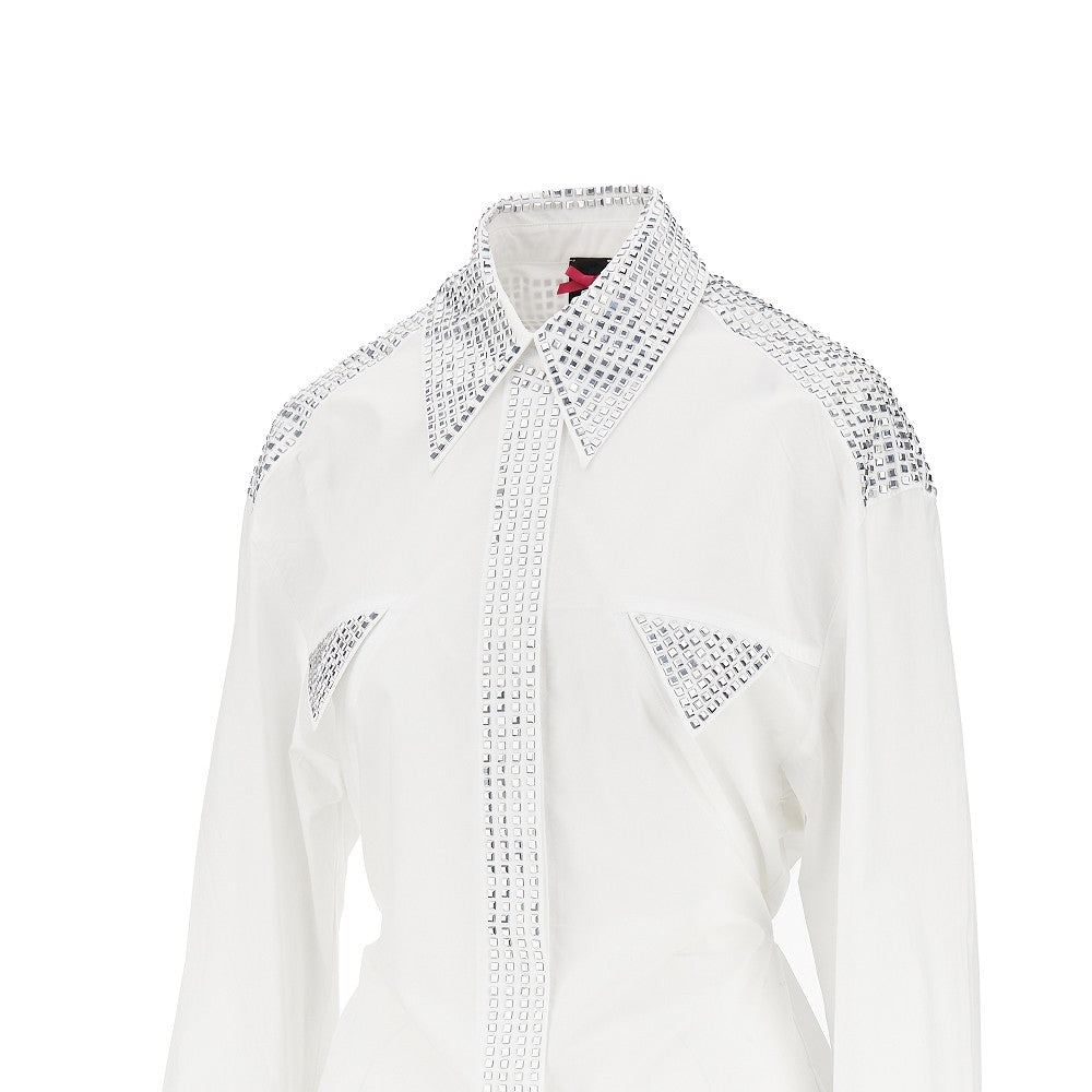 Camicia in popeline con strass