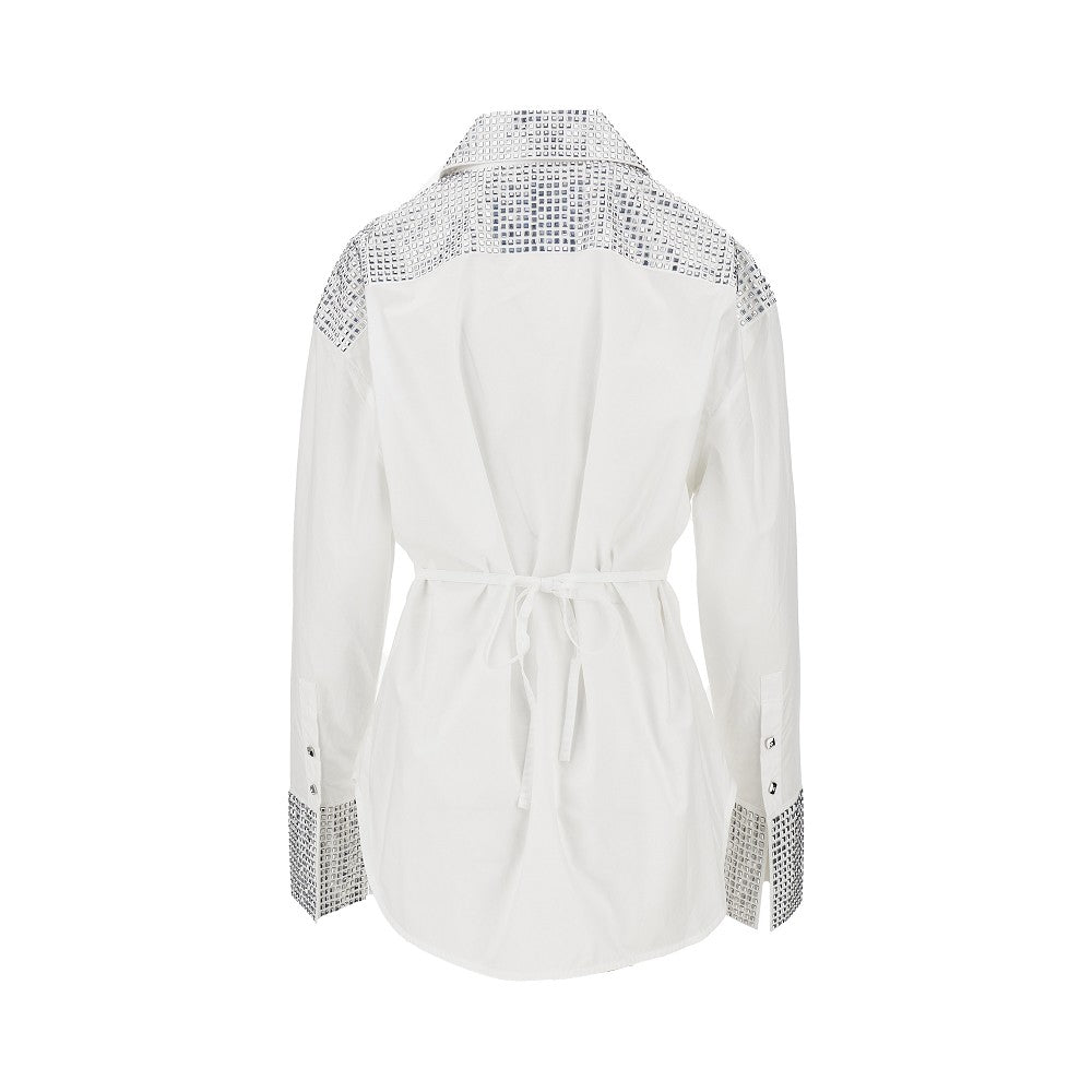 Camicia in popeline con strass