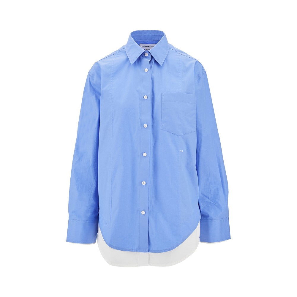 Double-layer poplin shirt