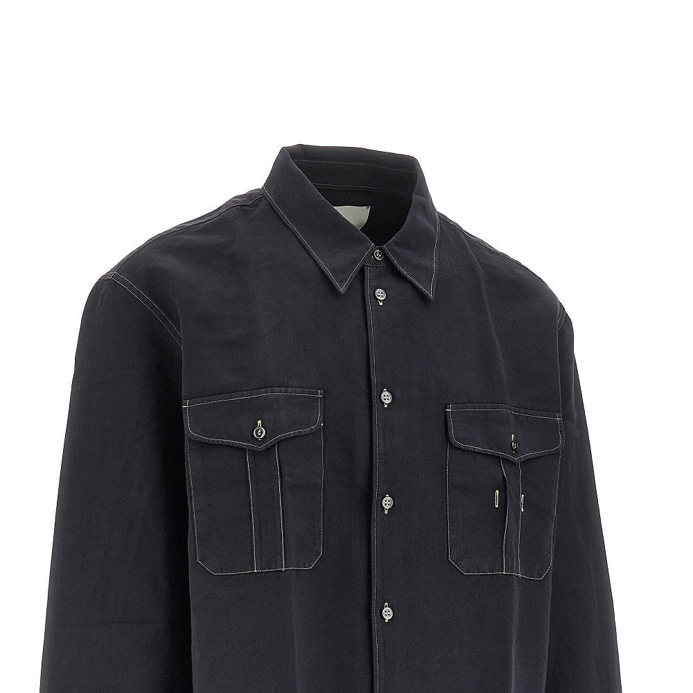 'Louro' cotton and linen shirt