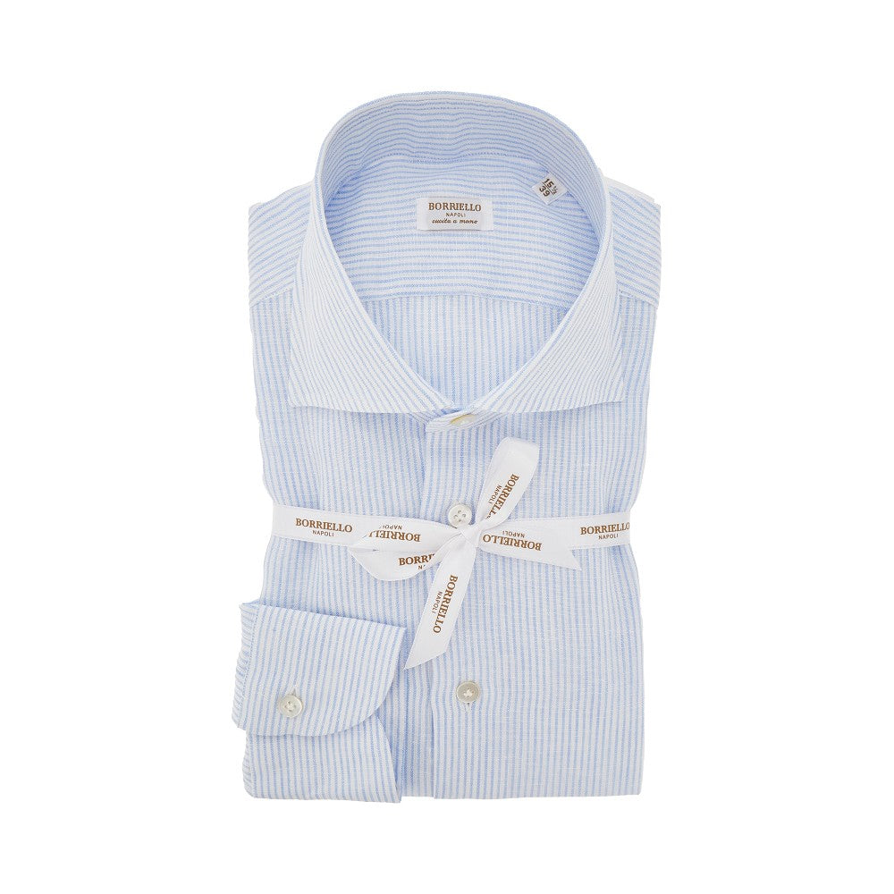 Cotton and linen striped shirt