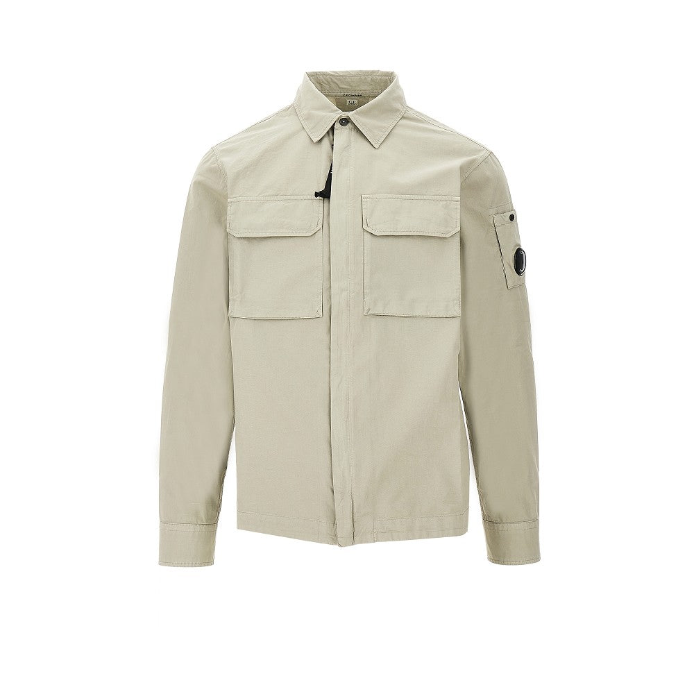 Cotton twill full-zip shirt