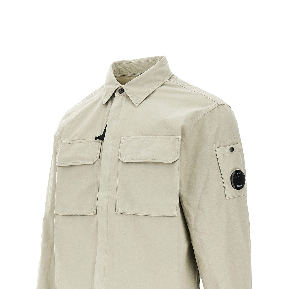 Cotton twill full-zip shirt