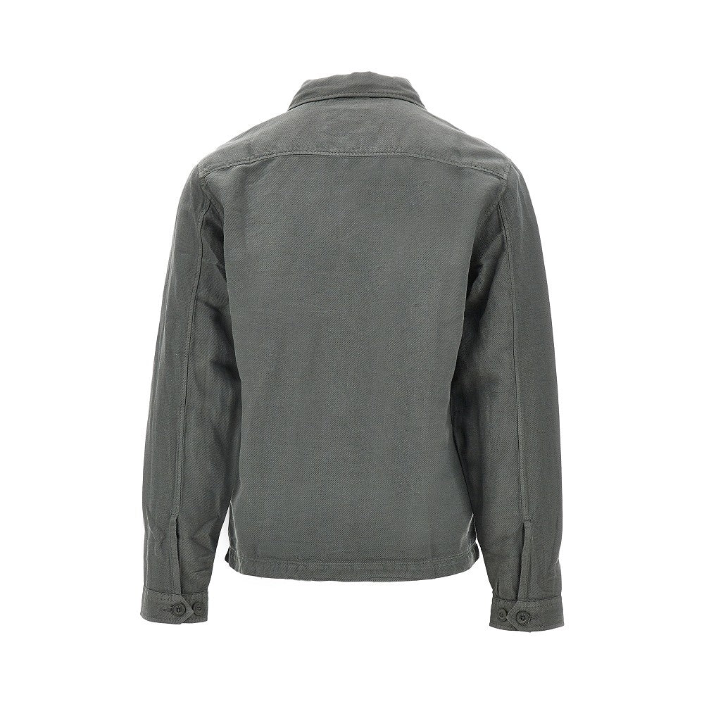 Overshirt in twill di cotone e lino