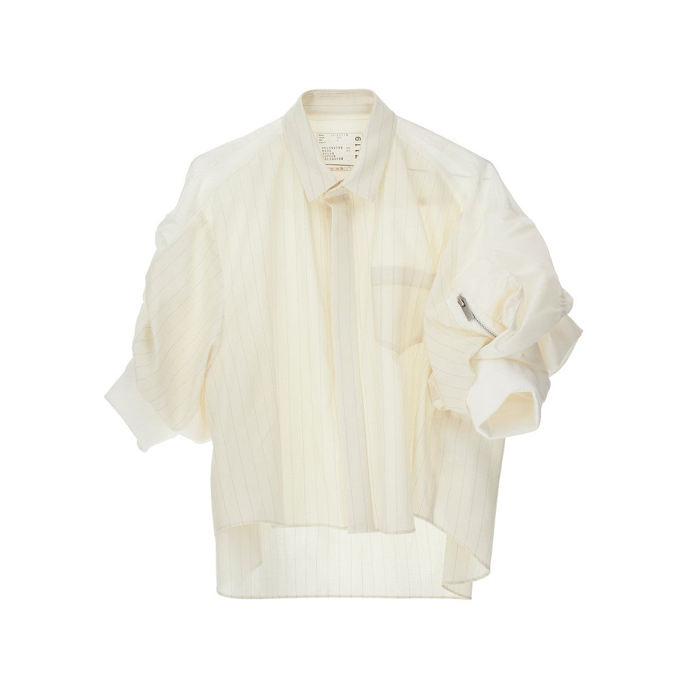 Camicia in misto lana con maniche a sbuffo