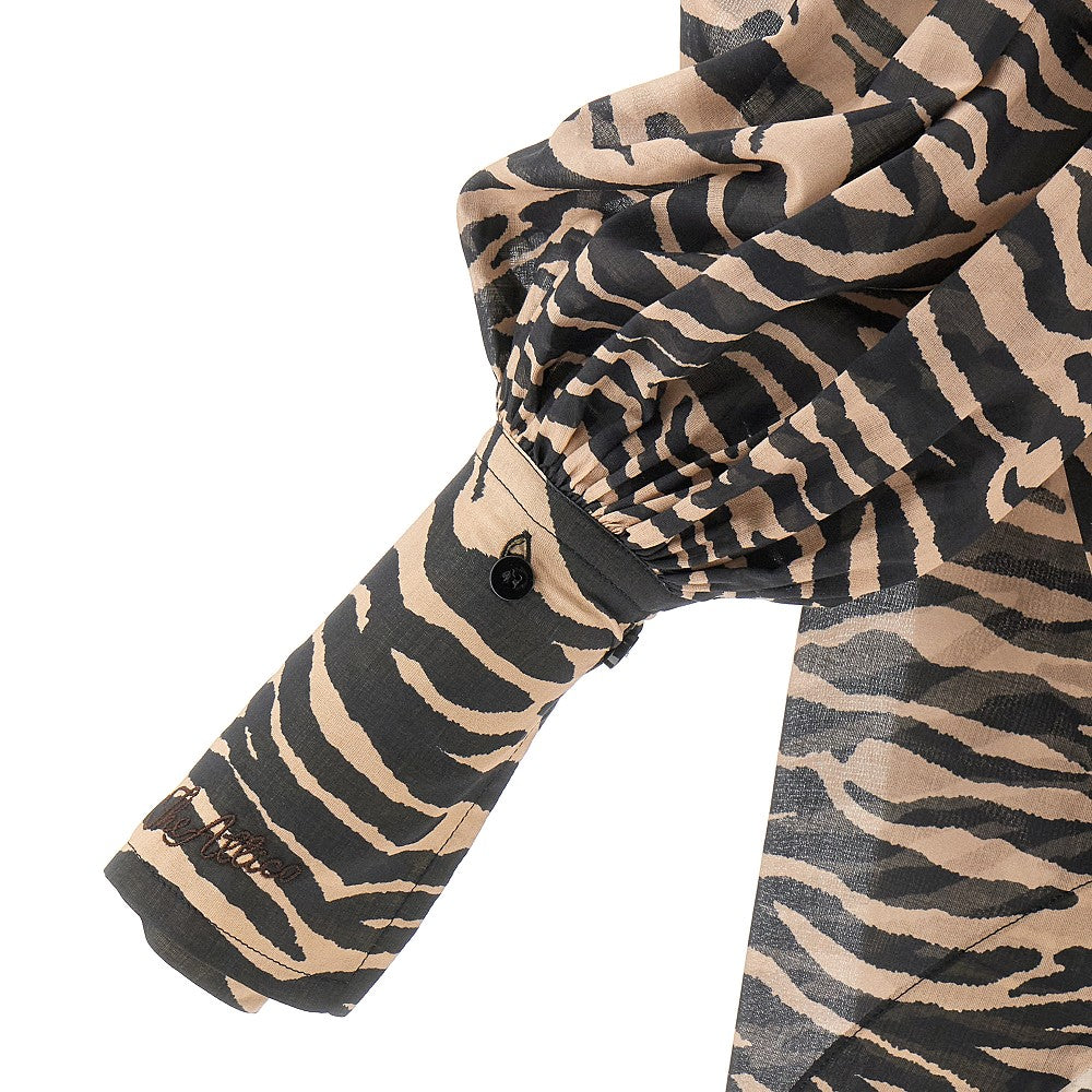 Zebra striped voile oversized shirt