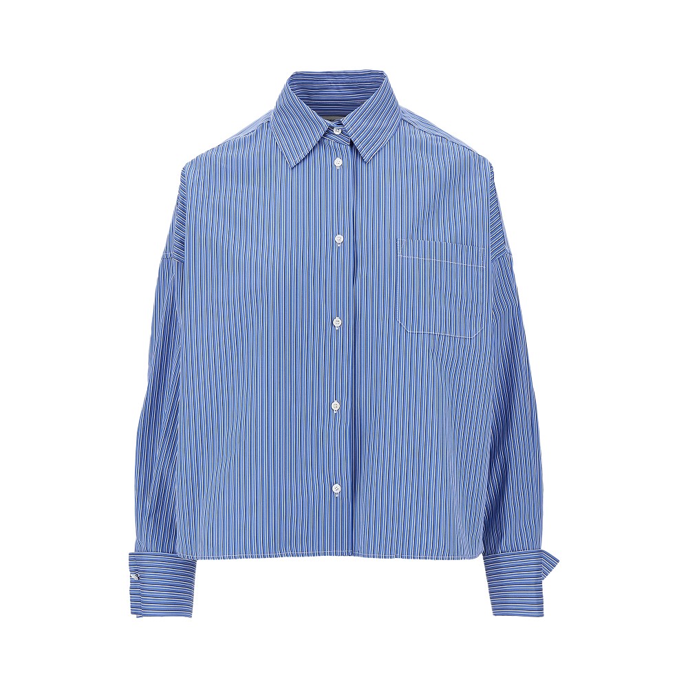 Camicia in popeline con motivo a righe