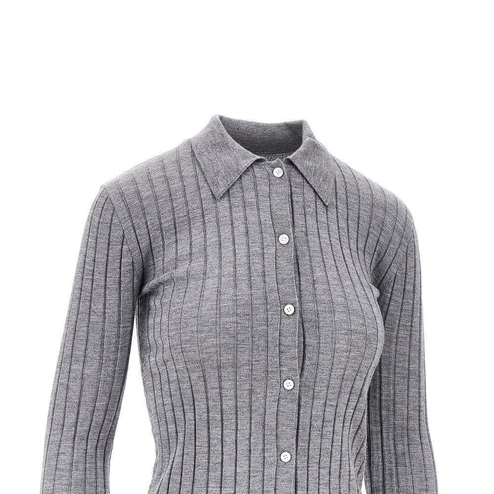 Cardigan in cachemire e seta a costine