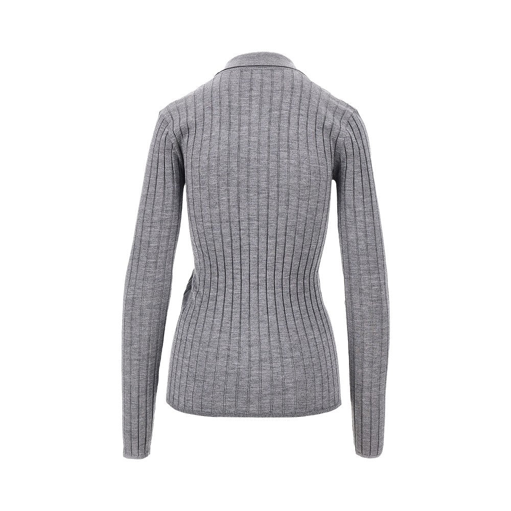 Cardigan in cachemire e seta a costine