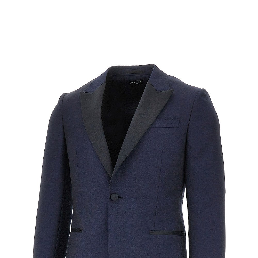 Abito sartoriale da sera in lana e mohair