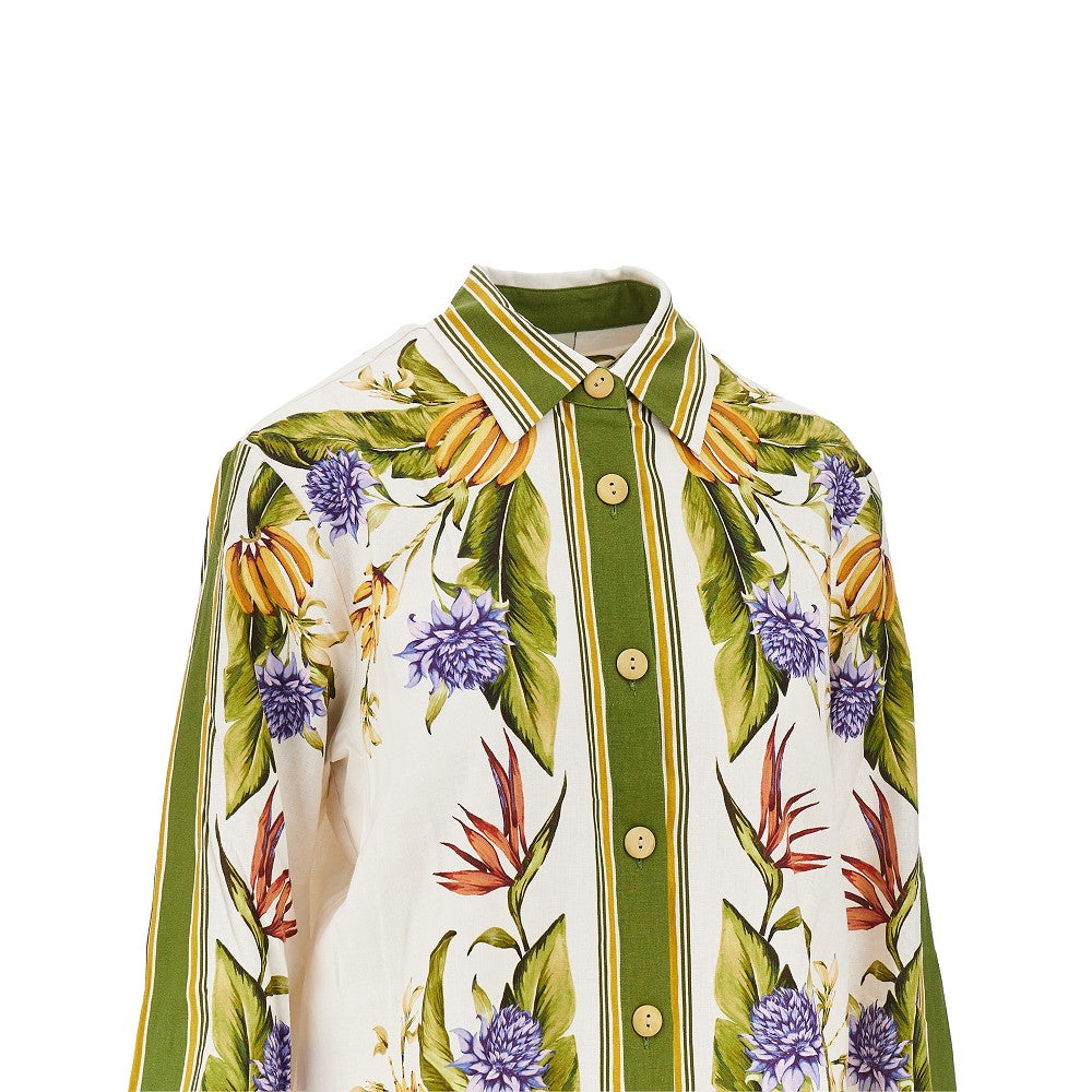 Camicia in misto lino 'Tropical Scarf'