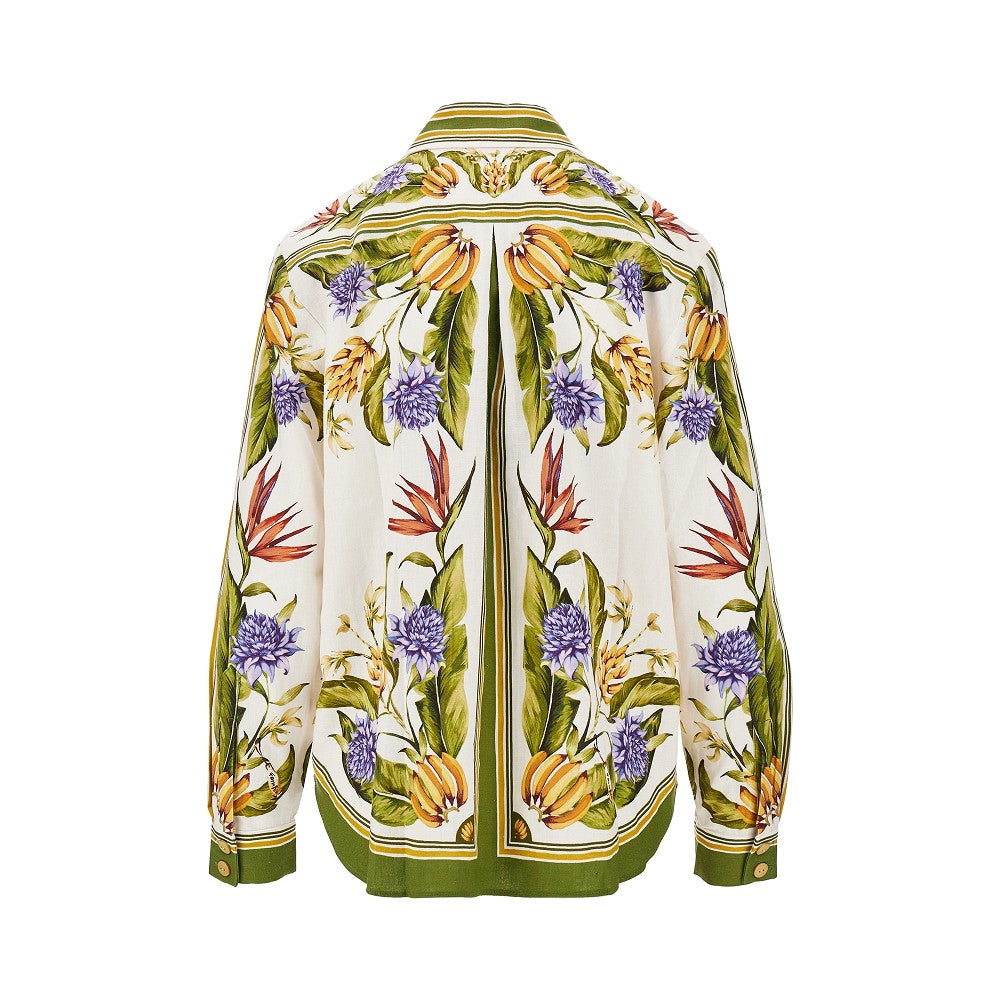 Camicia in misto lino 'Tropical Scarf'
