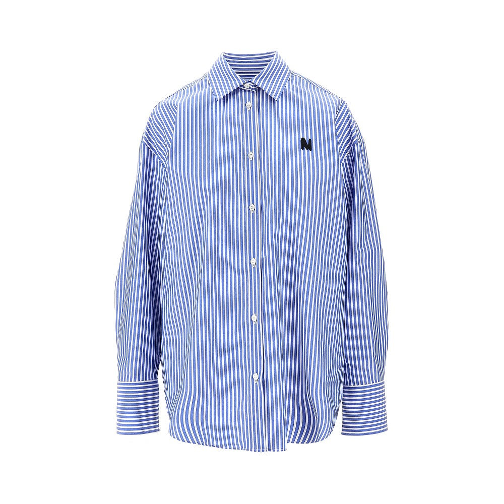 Camicia oversize in popeline a righe