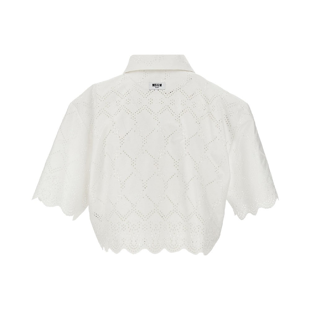 Camicia cropped in Sangallo