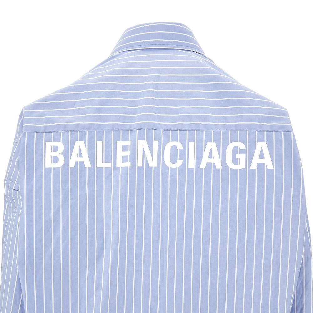 Oversized striped shirt with back logo
