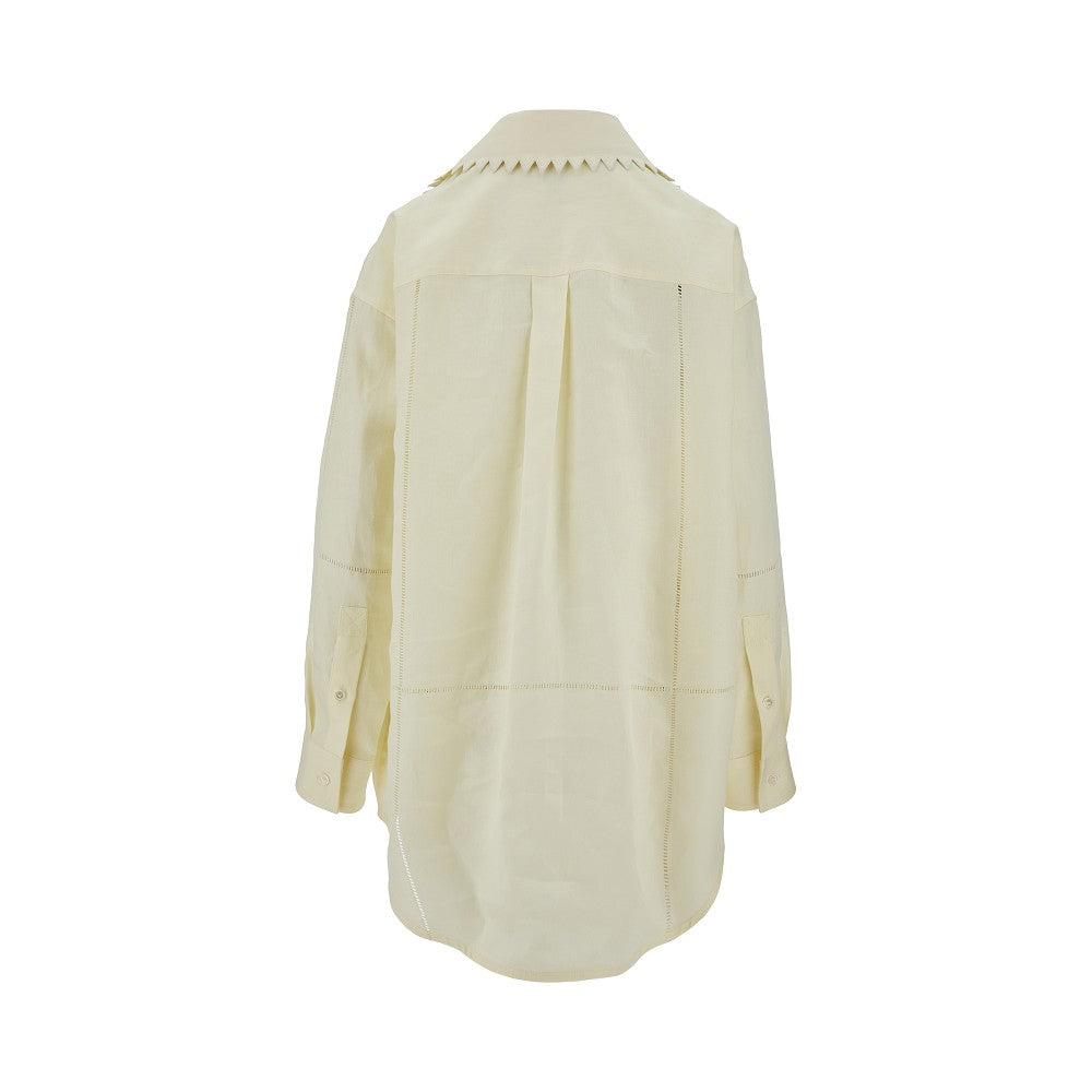 Double collar linen shirt