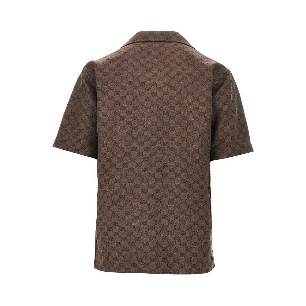 GG linen-blend bowling shirt