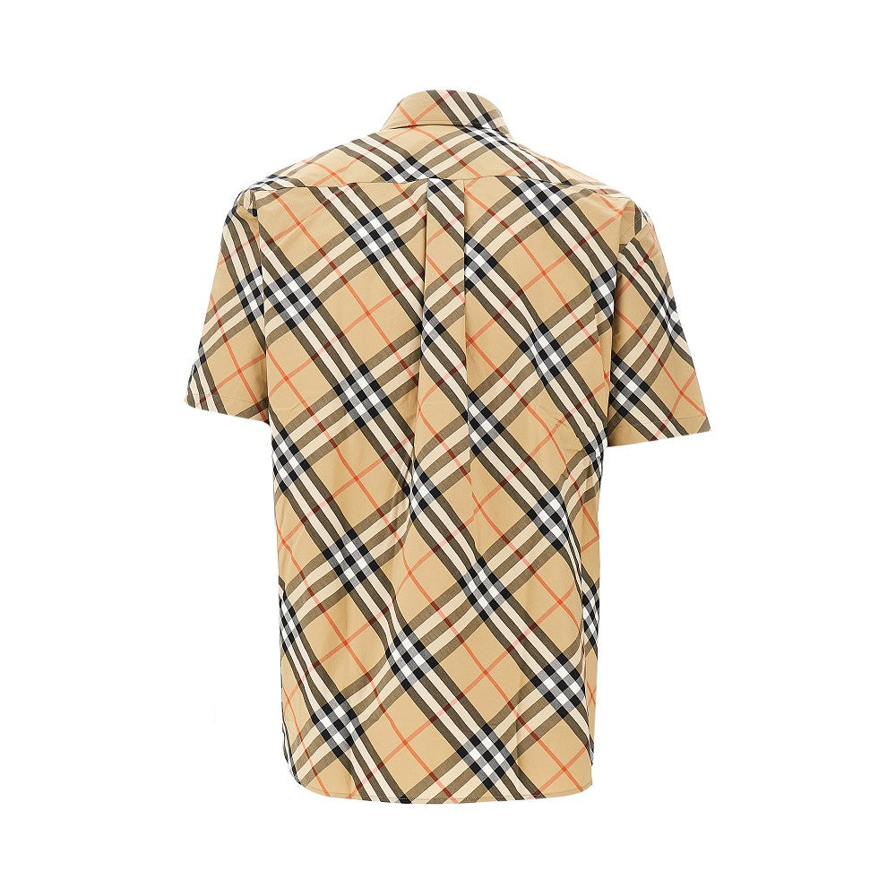 Check poplin short-sleeved shirt