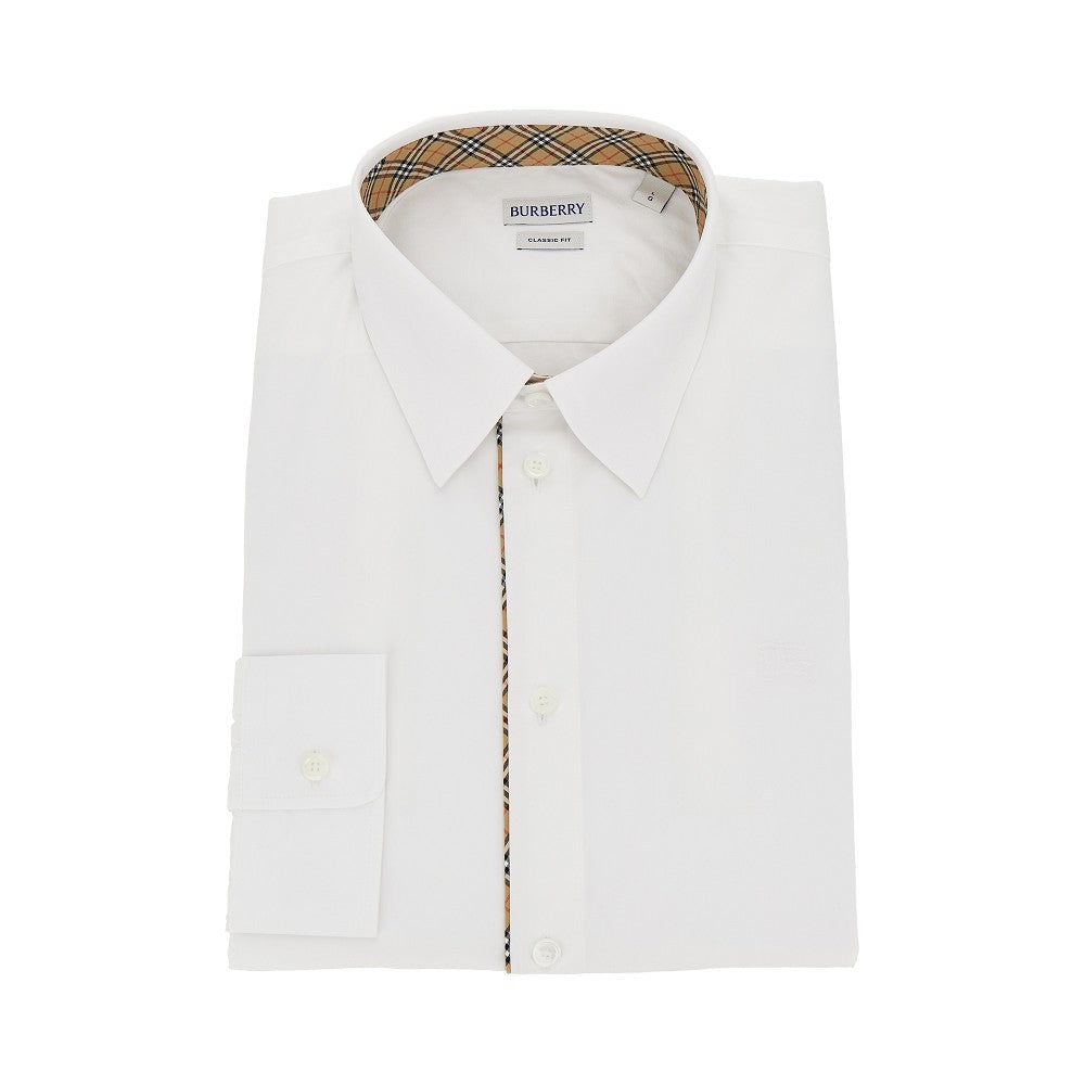 Camicia in popeline con profili Check