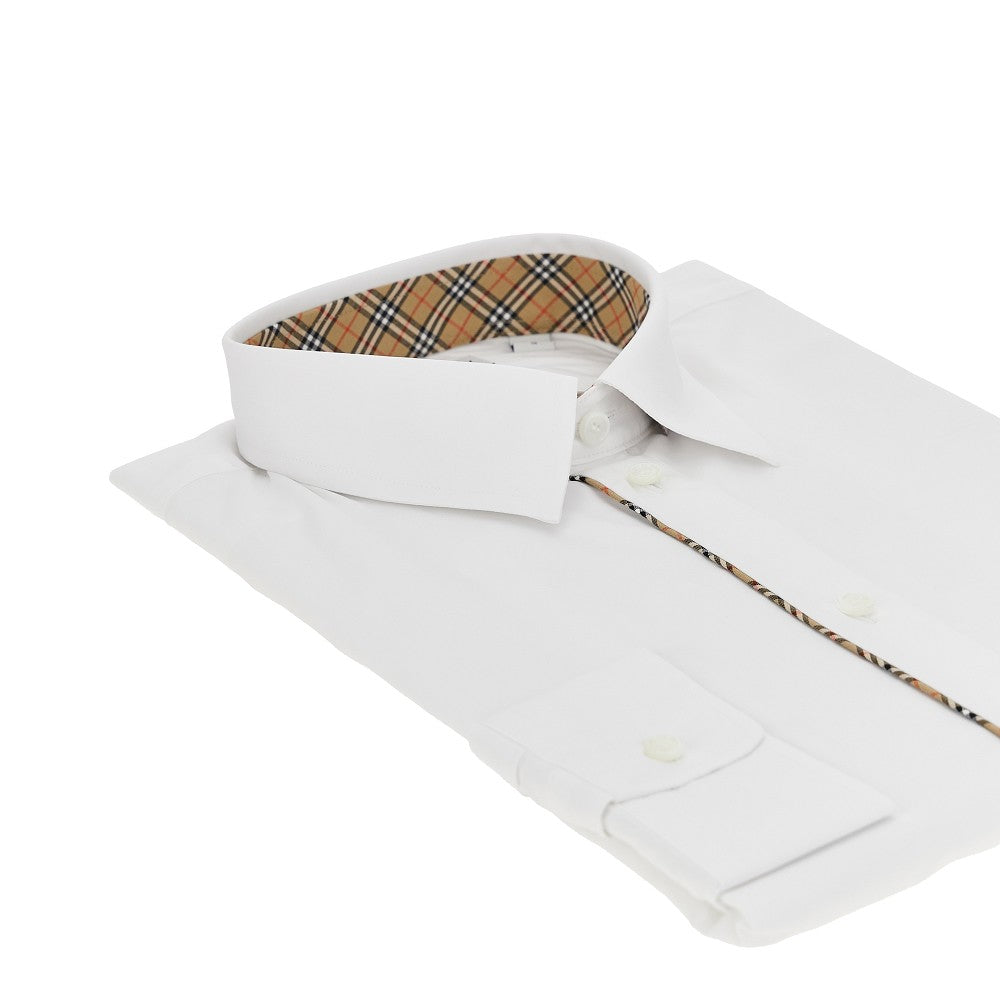 Camicia in popeline con profili Check