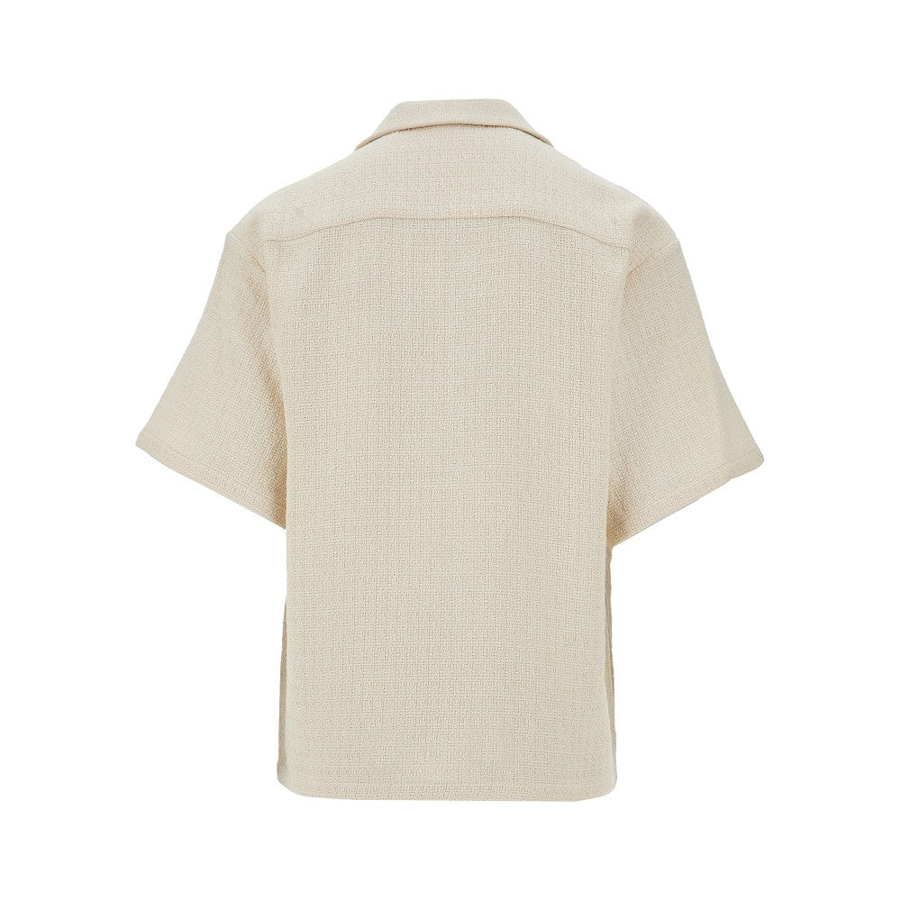 Tweed bowling shirt with chest pocket