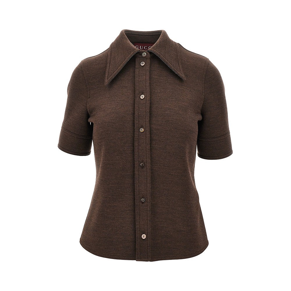 Camicia in jersey di misto lana