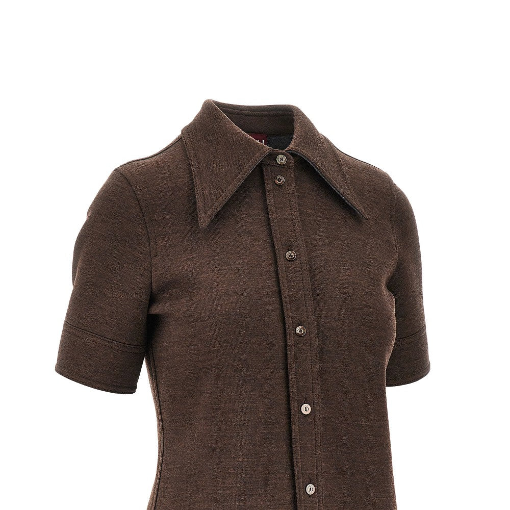 Camicia in jersey di misto lana