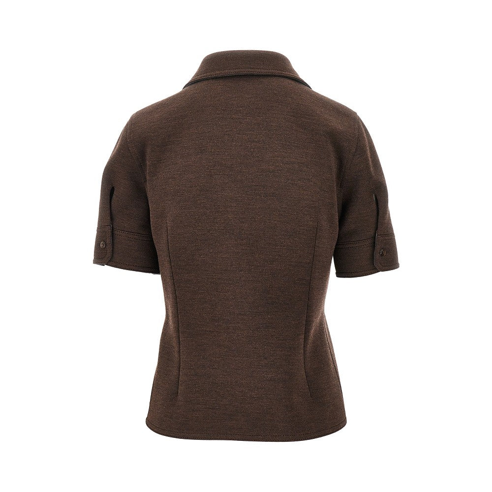 Camicia in jersey di misto lana