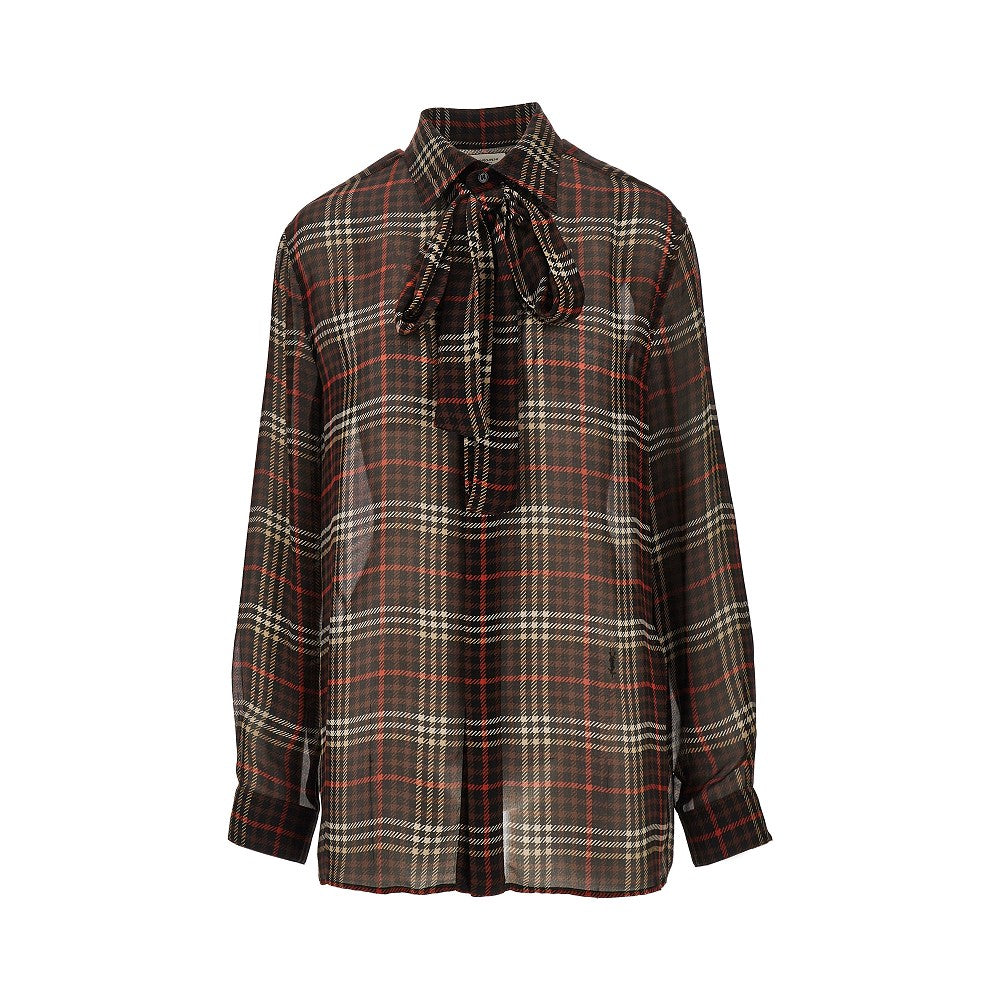 Tartan silk crepe shirt