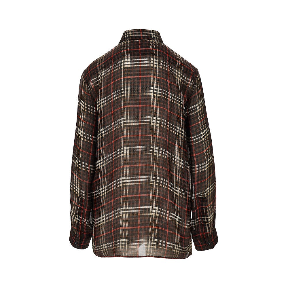 Tartan silk crepe shirt