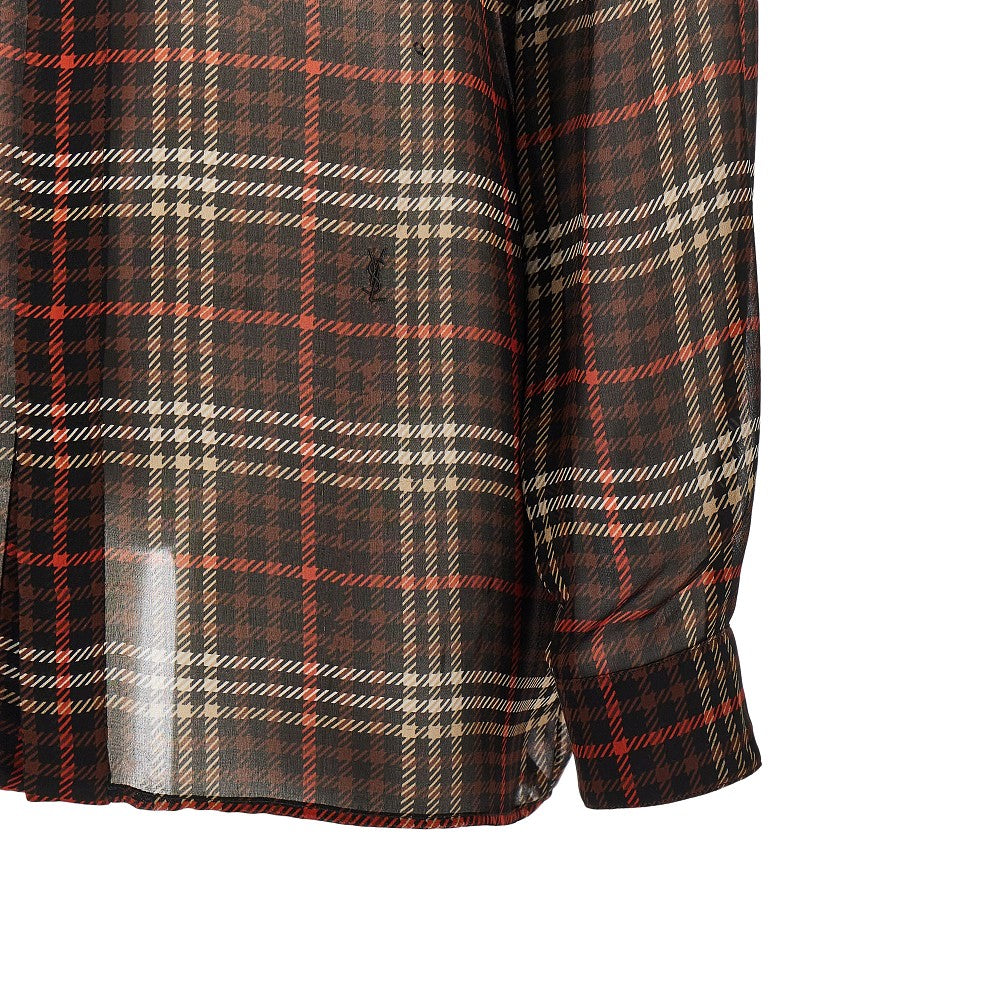 Camicia in crepe di seta tartan
