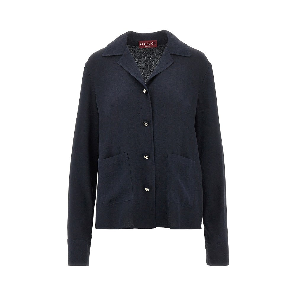 Camicia in misto seta jacquard
