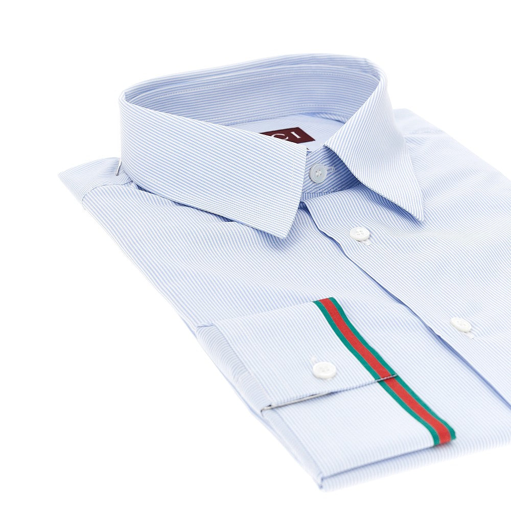 Cotton shirt with Web ribbon